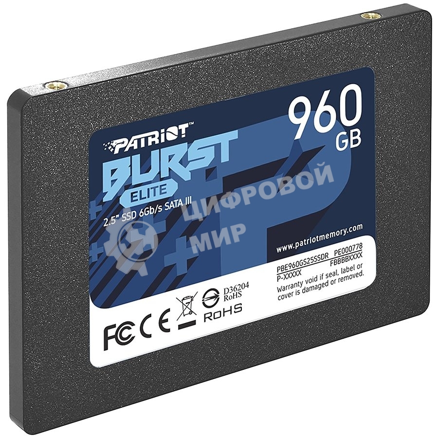 Накопитель SSD Patriot Burst Elite, 960Gb, SATA, 2.5