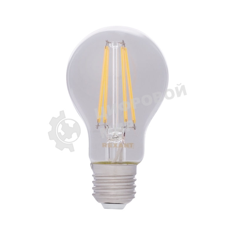 Лампа светодиодная филаментная Rexant Груша A60 9.5 Вт 1140 Лм 4000K E27 диммируемая, прозрачная колба