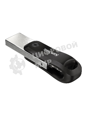 Флешка USB Sandisk IX60N iXpand GO (SDIX60N-128G-GN6NE), 128Gb, USB 3.0/Lightning, R/W 150/70, черный/серебристый