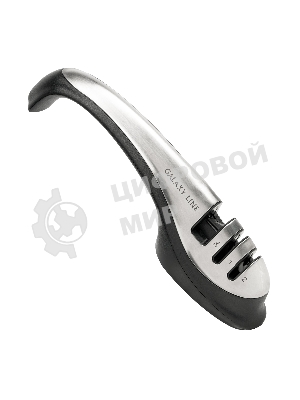 Механическая точилка для ножей и ножниц Galaxy LINE GL 9012, черный с серебристым, высокоэффективные точильные элементы, для металлических, кухонных, керамических, спортивных, складных ножей, 2 этапа обработки лезвий ножей (заточка и доводка),прорезиненное основание, препятствующее скольжению