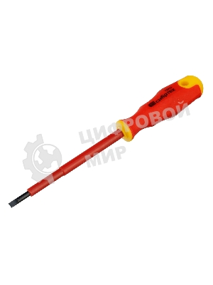 Отвертка Сибртех диэлектрическая sl4х100мм crv до 1000в двухкомпонентная рукоятка