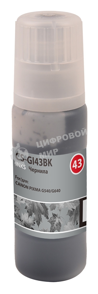 Чернила Cactus CS-GI43BK черный60мл для Canon Pixma G640/540