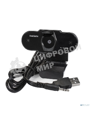 Веб-камера ExeGate BlackView C615 1920x1080, 30 кадр/с, USB Type-A, микрофон (шумоподавление), шторка приватности, универсальное крепление