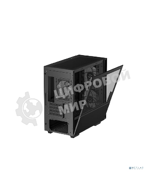 Компьютерный корпус Deepcool CH360 без БП, боковое окно (закаленное стекло), 2x140мм ARGb LED вентилятор спереди и 1x120мм ARGb LED вентилятор сзади, черный, mATX