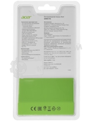 Мышь беспроводная Acer OMR170 черный, 1600 dpi, радиоканал, Bluetooth, USB, кнопки - 6