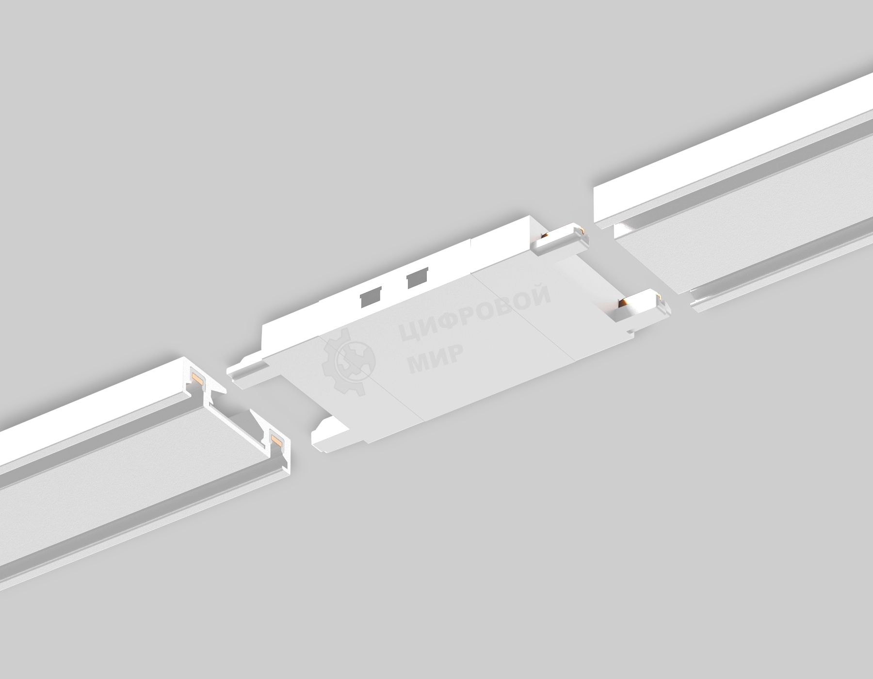 Коннектор для накладного шинопровода 46*26*26 GV1107 WH белый прямой