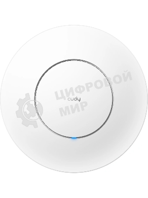 Точка доступа AX3000 Dual Band Ceiling Mount Wi-Fi 6 Access Point, Chipset MT7981, 802.11ax/ac/a/b/g/n, 2402Mbps at 5GHz + 574Mbps at 2.4GHz, 1 x 2.5G RJ45 Port, MU-MIMO, Support 12V DC or 802.3at PoE or Passive PoE, Internal Antennas, 48V passive PoE adapter included, Cudy Mesh Support
