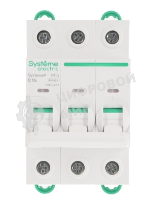 Автоматический выключатель Systeme Electric S9F22316 Systeme9 C 16A 3P 6kA 400В