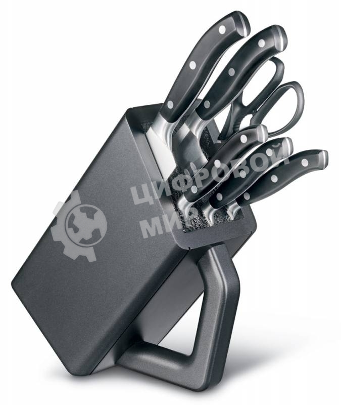 Набор ножей кухонных Victorinox Forged Cutlery Block (7.7243.6) компл.:6шт с подставкой черный подар.коробка