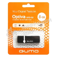 Флешка USB QUMO 8Gb, Optiva 02 Black QM8GUD-OP2 черный