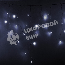 Гирлянда Neon-night Айсикл (бахрома) светодиодный, 2,4 х 0,6 м, прозрачный провод, 230 В, диоды белые, 88 LED