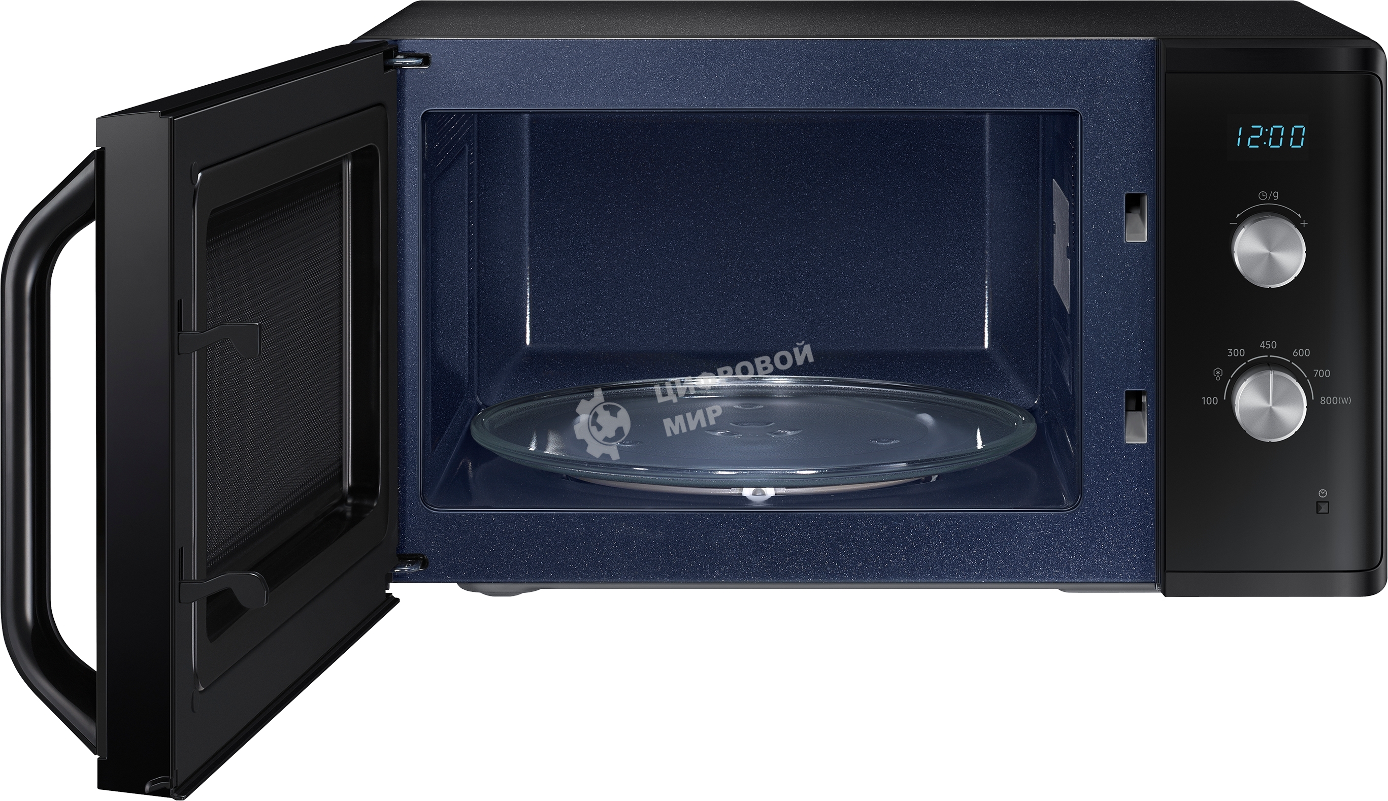 Микроволновая печь Samsung MS23K3614AK черный, 23 л, 800 Вт, переключатели - поворотный механизм