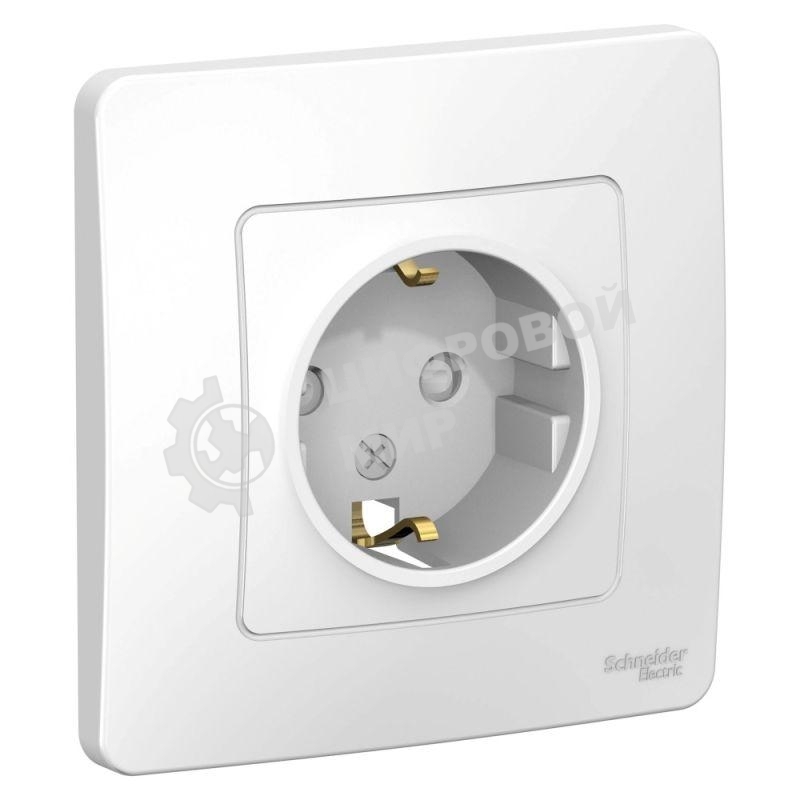 Розетка СП Blanca 16А 250В защ. шторки с заземл. бел. SchE BLNRS001111