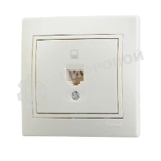 Розетка компьютерная 1-м СП Мира RJ45 крем/крем Lezard 701-0303-139
