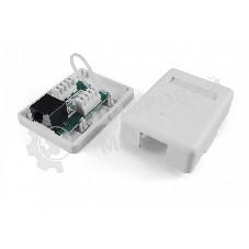 Розетка компьютерная Hyperline SB1-1-8P8C-C5e-WH RJ-45(8P8C), категория 5e, одинарная, внешняя, Dual IDC