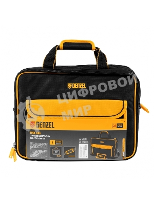 Сумка для инструмента Denzel 400х170х300 мм, 3 отделения, 28 карманов, наплечный ремень