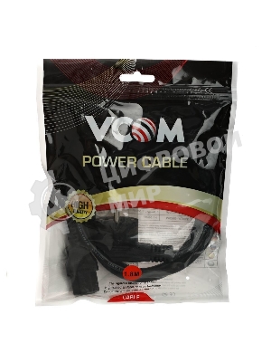 Кабель компьютер-розетка 220V (EURO) VDE 3G0,75мм2 VCOM CE021-CU 1,8 м