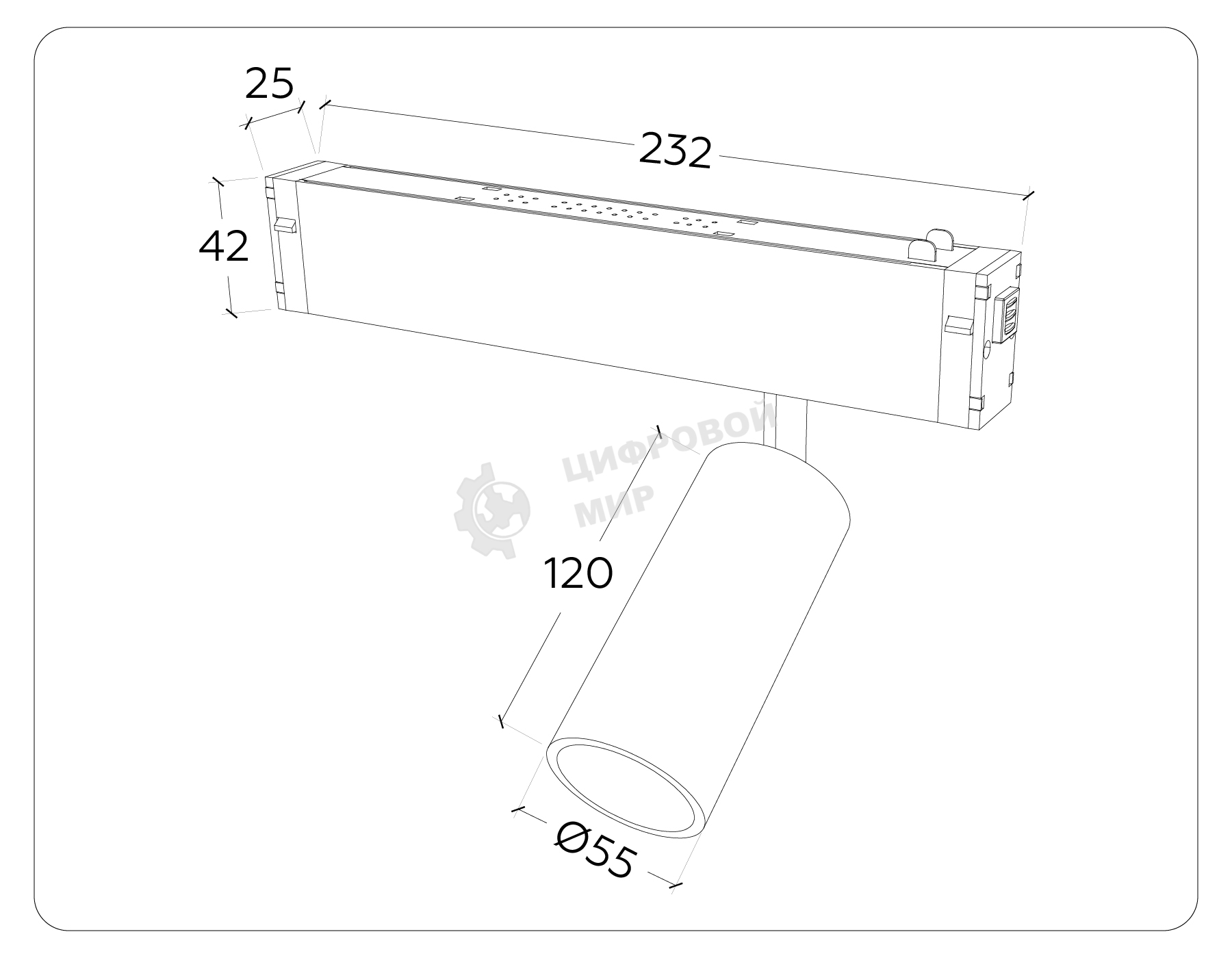 Управляемый светодиодный светильник для шинопровода Magnetic Ambrella light GL1223 GD золото IP20 18W 3000K-6400K 220V 36° D55*120 (Без ПДУ)