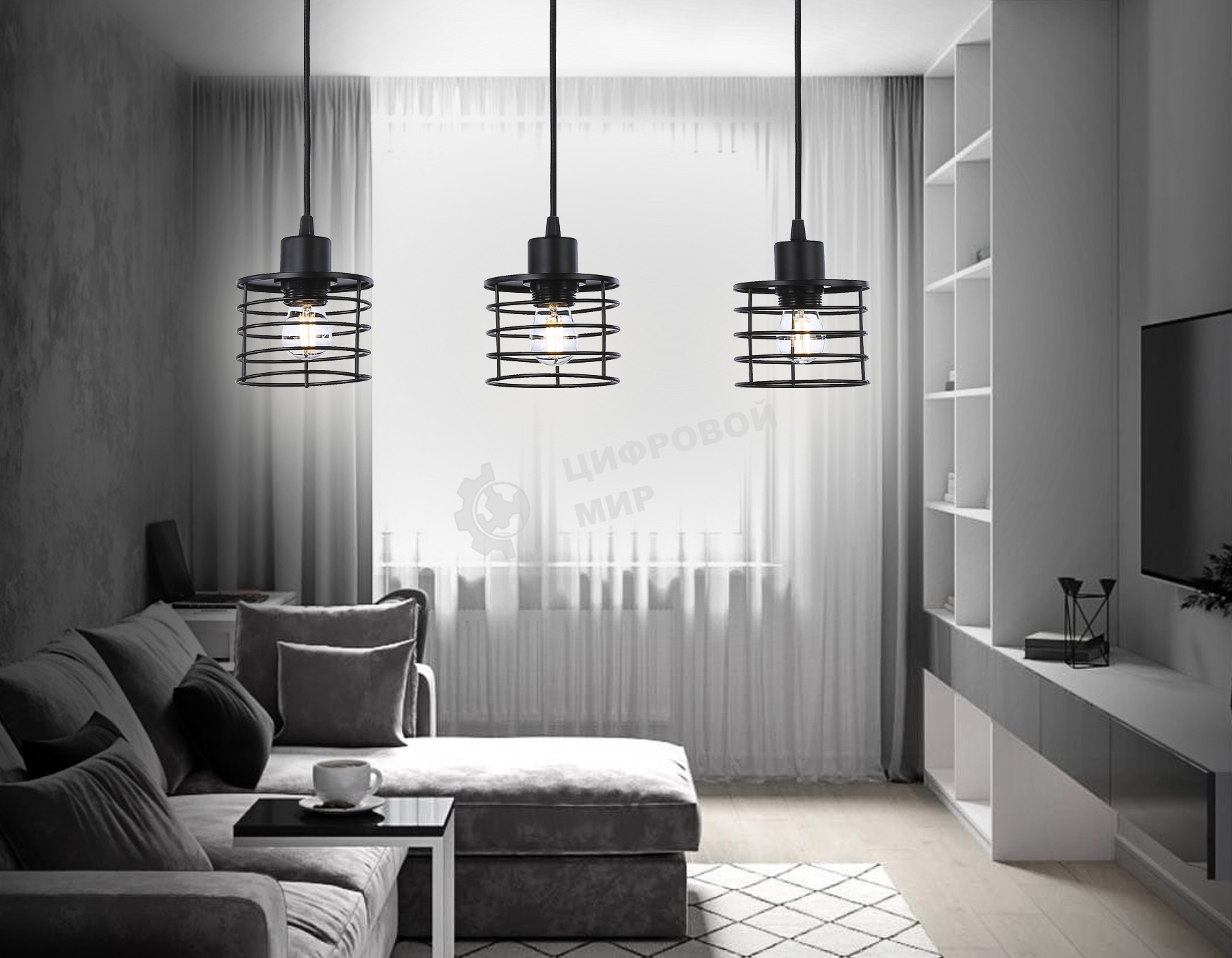 Светильник Ambrella light TR8075/3 BK черный E27*3 max 40W 582*120*1040