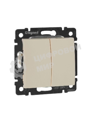 Выключатель Legrand 774305 Valena двухклавишный 10 AX(слоновая кость)
