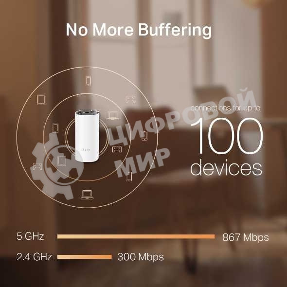 Бесшовный Mesh роутер TP-Link Deco M4 (DECO M4(3-PACK)) AC1200 10/100/1000BASE-TX (упак.:3шт)