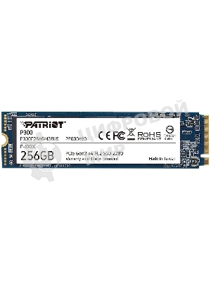 Накопитель SSD Patriot P300, 256Gb, PCIe 3.0 x4, M.2 2280, NVMe, R/W 1700/1100