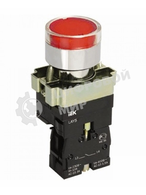 Кнопка LAY5-BW3461 с подсв. красн. 1з IEK BBT50-BW-K04