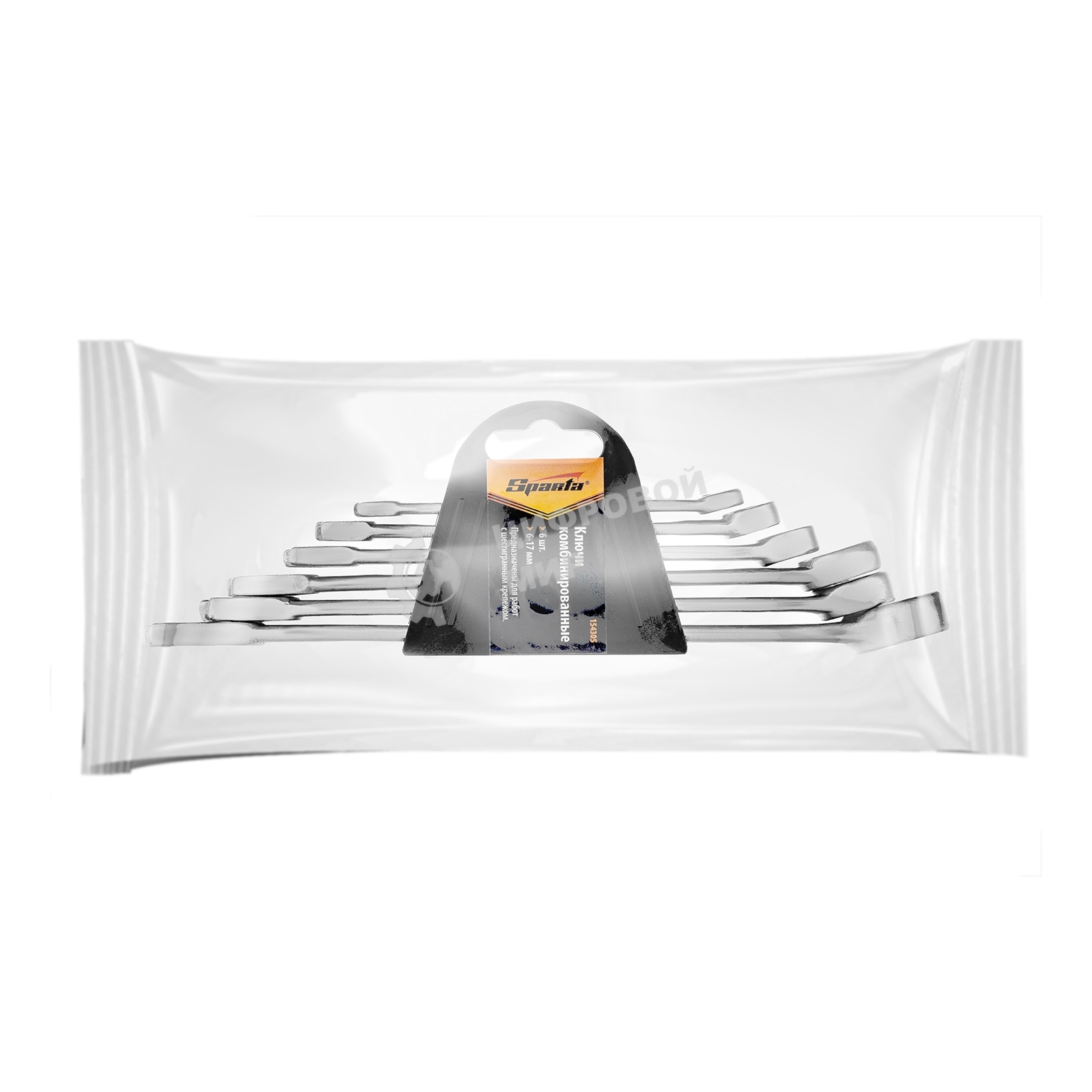 Набор ключей комбинированных Sparta 6 - 17 мм, хромированные, 6 шт.