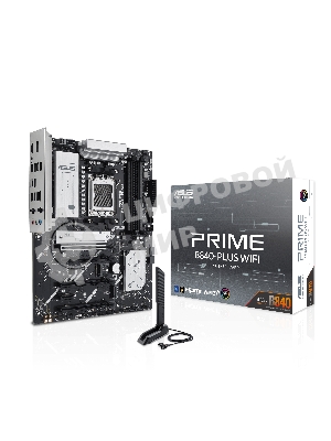 Материнская плата ASUS PRIME B840-PLUS WIFI, AM5, AMD B840, 4xDDR5, 4xSATA, 3xM.2, 1xPCIe 4.0 x16, 1xPCIe 3.0 x16, 2xPCIe 3.0 x16, 1xPCIe 3.0 x1, 1xDP, 1xHDMI, 1x 2.5Gb LAN, 8xUSB-A, 3x3.5 мм, 7.1, ATX