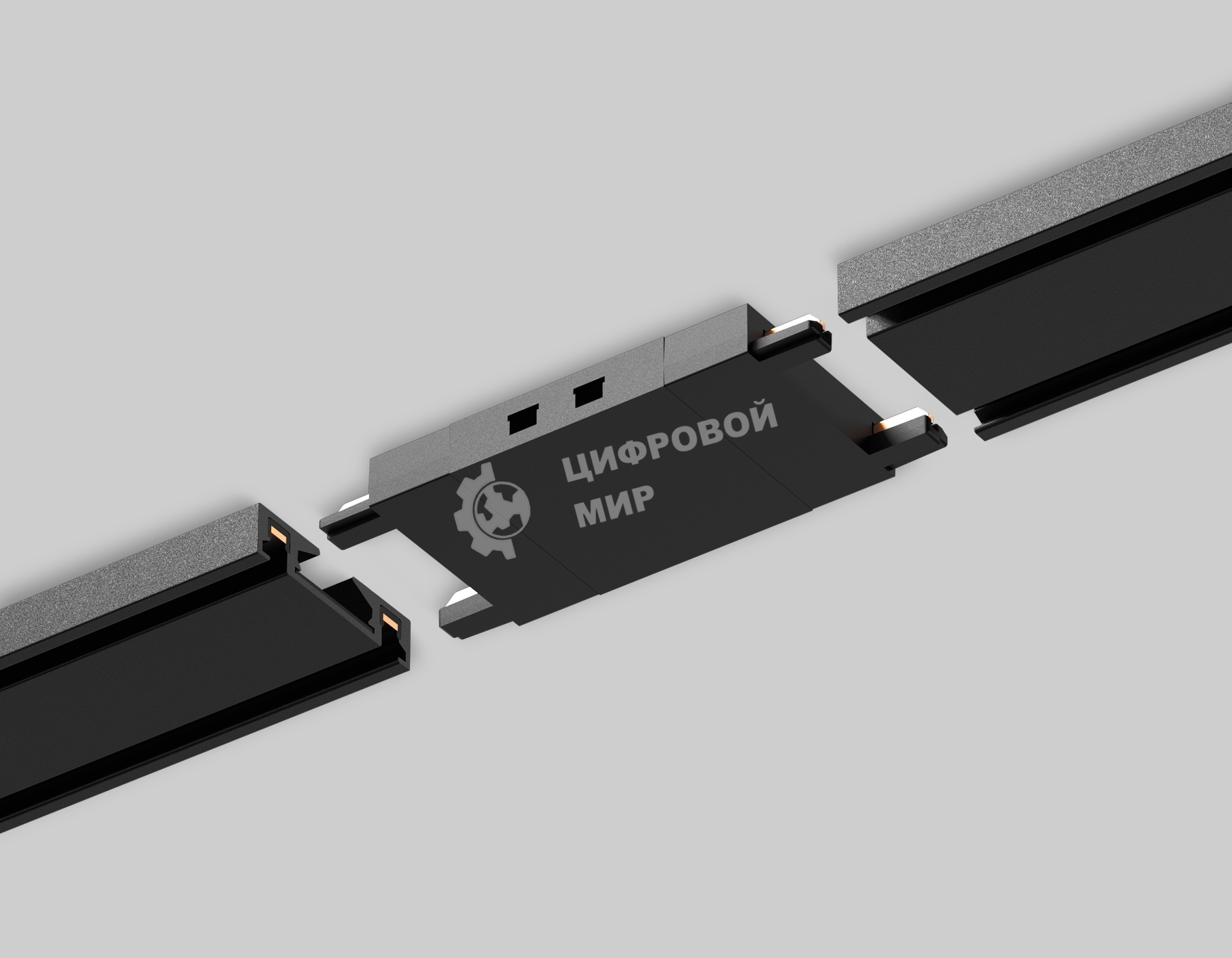 Коннектор прямой для накладного шинопровода GV1109 BK черный 46*26*26