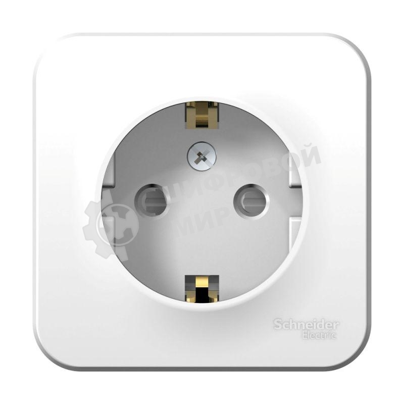 Розетка ОП Blanca 16А 250В защ. шторки с заземл. изол. пласт. бел. SchE BLNRA011111