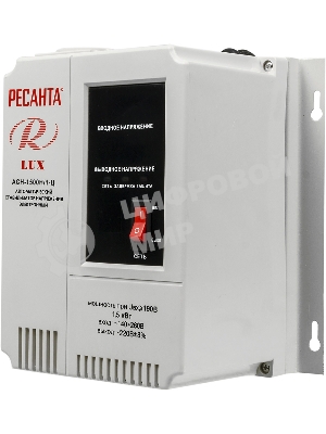 Стабилизаторы напряжения Ресанта АСН-1 500 Н/1-Ц 63/6/20 Стабилизатор Lux 220В±8%, Габариты 206х133х230, Вес 4,5кг