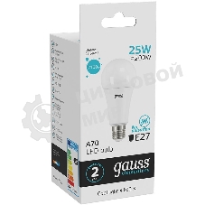 Лампа светодиодная Gauss Elementary 25Вт цок.: E27 груша 220B 4100K св. свеч. белый ней. A67 (упак.: 10 шт)