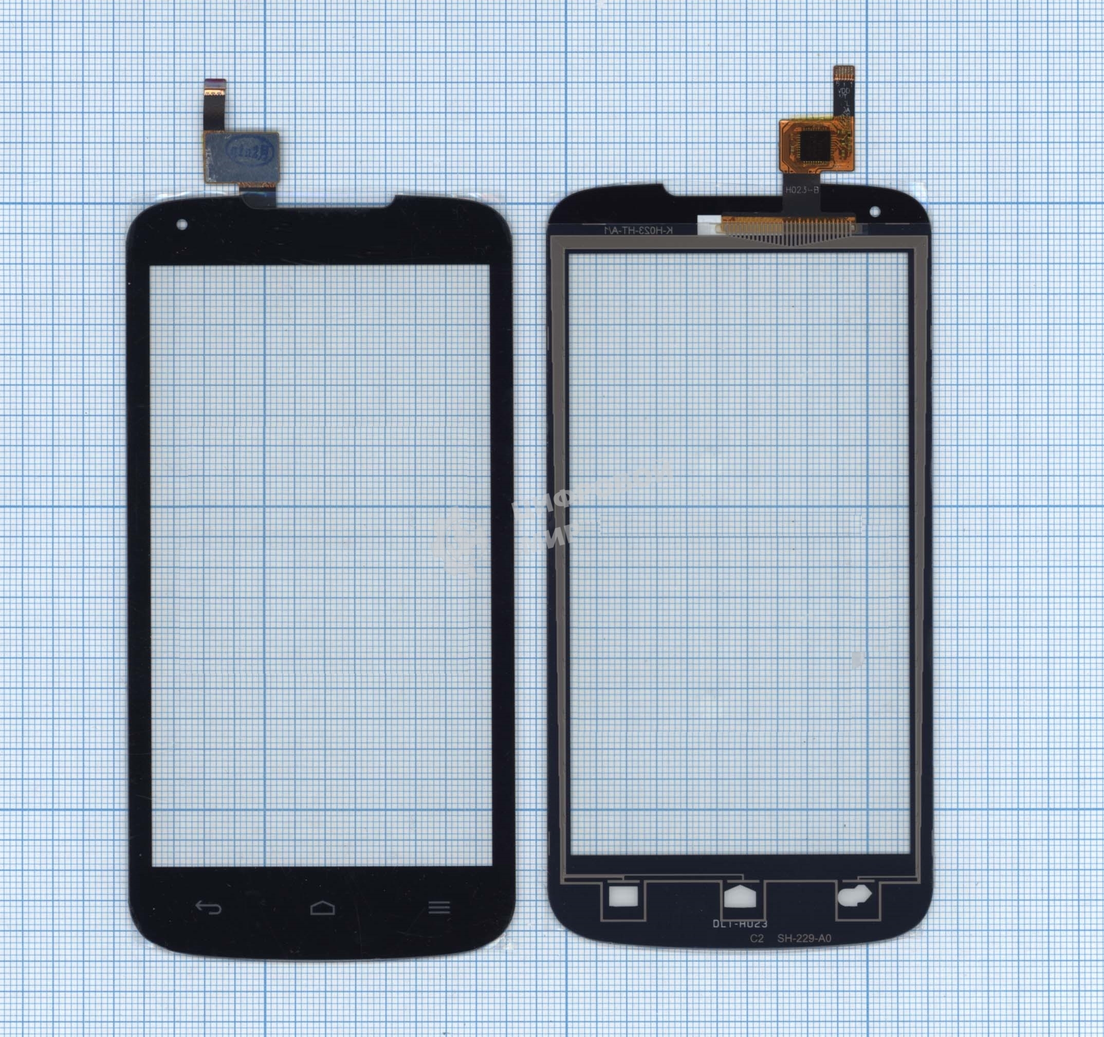 Сенсорное стекло (тачскрин) для Huawei Ascend Y520 (D2Y520-U22), черное