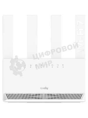 Маршрутизатор Cudy BE3600 Gigabit Dual Band Wi-Fi 7 Mesh Router, Chipset Broadcom, 802.11be/ax/ac/a/b/g/n, 2882Mbps at 5GHz + 688Mbps at 2.4GHz, 4 x 10/100/1000Mbps Ports, 4 x 5dBi fixed antennas, WiFi router/AP/Repeater/WISP Mode, PPTP/L2TP/OpenVPN/WireGuard, MLO, MU-MIMO, Guest network, WPS, DDNS, IPv6, IPTV, WOL, WPA3, TR069/TR098/TR111/TR181, Cudy APP