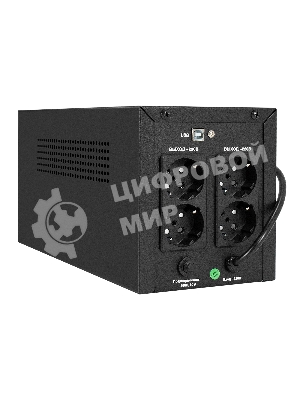Источник бесперебойного питания ExeGate SpecialPro UNB-1000.LED.AVR.4SH.USB (1000VA/700W,LED, AVR, 4*Schuko, USB, батарея 12V 7.2Ah - 2 шт., металлический корпус, Black)