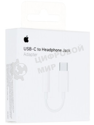 Переходник Apple A2049 MW2Q3FE/A Jack 3.5 (f)-USB Type-C (m) 0.1м белый