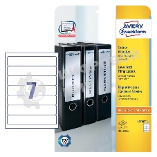 Этикетки Avery Zweckform L4760-25 A4 38x192мм 7шт на листе/80г/м2/25л./белый самоклей. универсальная
