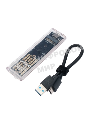 Внешний корпус Gembird EEM2-NVME-2 USB 3.1 для M2 NVME порт Type-С, пластик, прозрачный