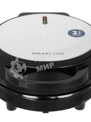 Вафельница Galaxy Line GL 2987, черный с серебристым, с несъемными пластинами, 1200 Вт