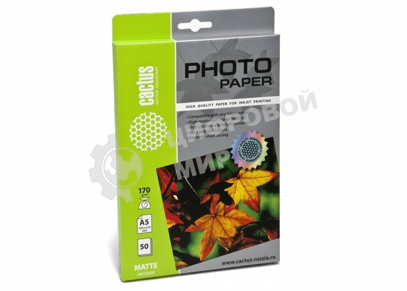 Фотобумага Cactus CS-MA517050 матовая А5 210x148мм 170 г/м2 50 листов