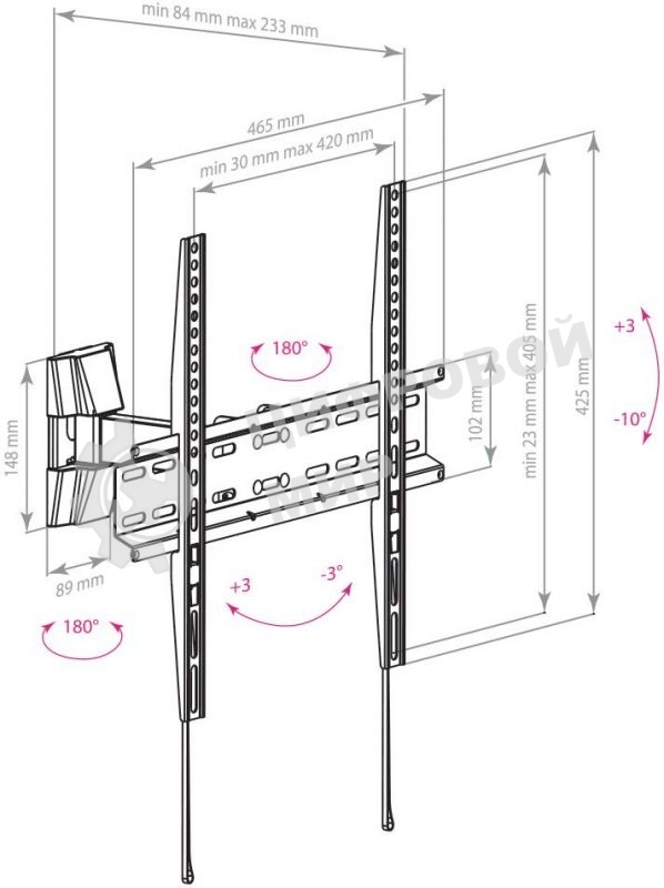 Кронштейн для телевизора Arm Media LCD-413 черный 26