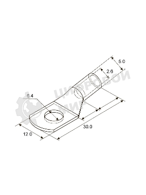 Наконечник Rexant ТМЛ 2,5–6–2,6 (2,5 мм² - Ø 6 мм) ГОСТ 7386-80 (в упак. 10 шт.)