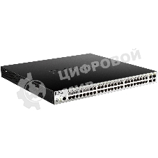 Коммутатор управляемый 2 уровня D-Link DGS-1210-52MP/ME/B2A PROJ с 48 портами 10/100/1000Base-T с поддержкой PoE и 4 портами 1000Base-X SFP
