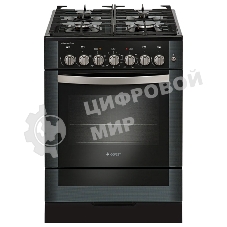 Плита комбинированная Gefest ПГЭ 6502-02 0044 черный, конфорок 4 газовых, духовка 55 л, 60 см x 85 см x 60 см