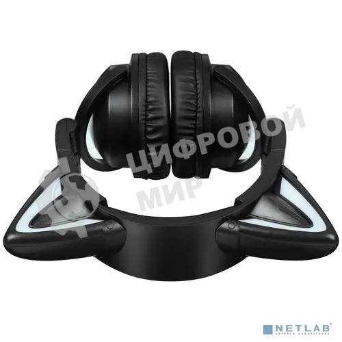 Беспроводные/проводные наушники Party Cat mini BT 0052 черно-желтый, накладные, Bluetooth + проводной, кошачьи ушки, до 10 ч