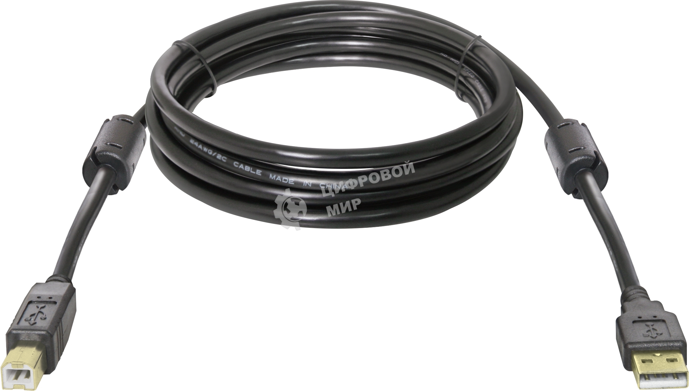 Кабель Defender USB04-10 PROКабель USB 2.0 для соед. 3.0м AM/BM, зол.конт, 2фер.фил.