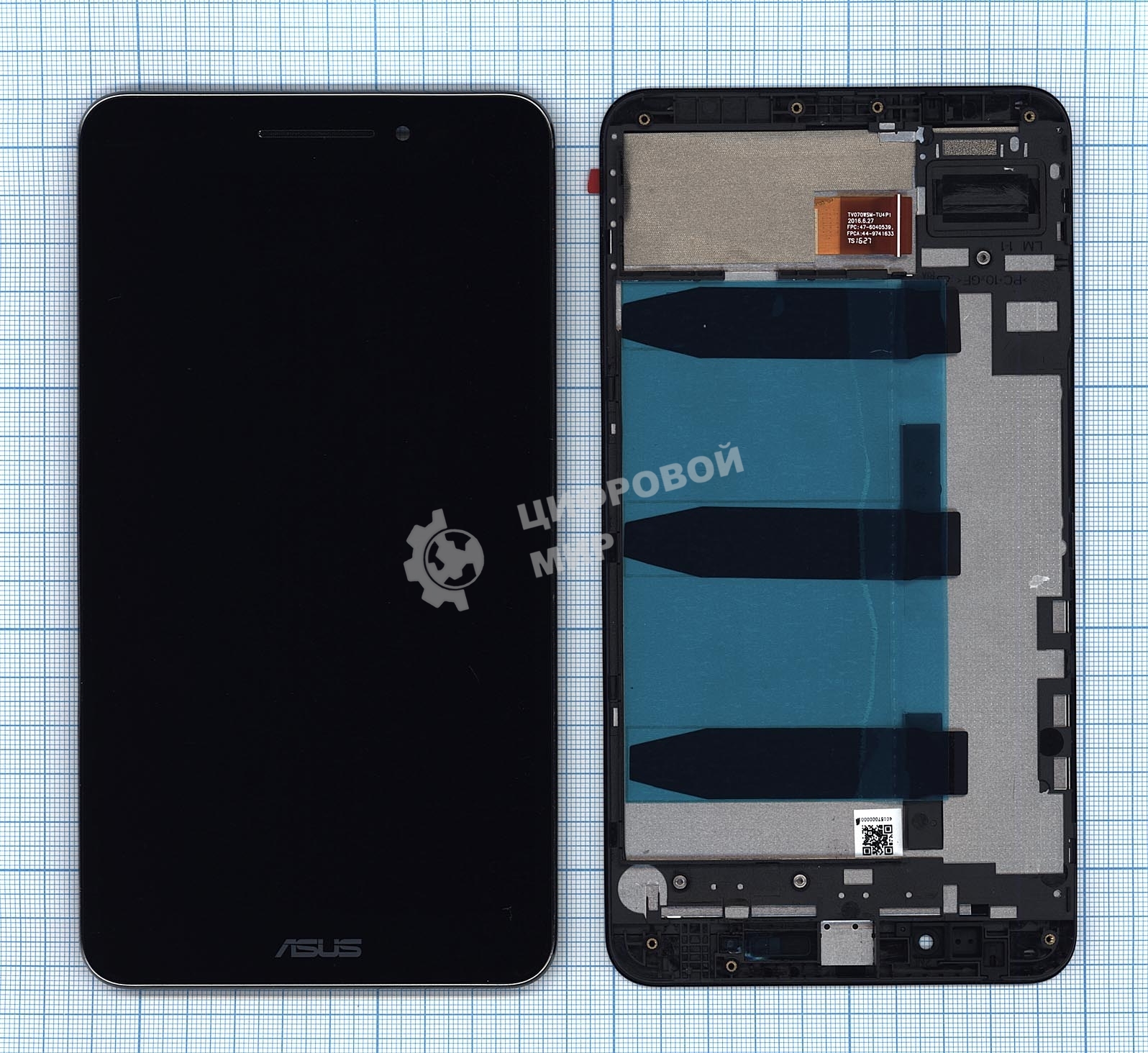 Дисплей для Asus ZenFone Go ZB690KG черный с рамкой