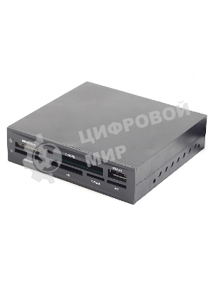 Кард-ридер Gembird FDI2-ALLIN1-02-B/черный/SD/T-Flash/Micro-SD/Micro-SDHC/Micro-SDXC/USB 2.0/метал