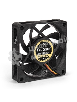 Вентилятор для корпуса ExeGate ExtraSilent ES07015S3P черный, 70 мм, 2000 об/мин, 18 дБ, 3 pin